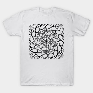 Classic Black and White Mandala T-Shirt